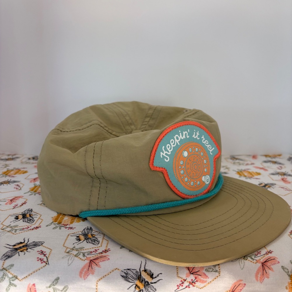 Sendero Provisions Co Keepin it Reel Fishing Snapback Hat Tan Khaki Rope Cap